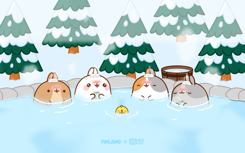 Molang Hot Spring Wallpaper for Desktop
