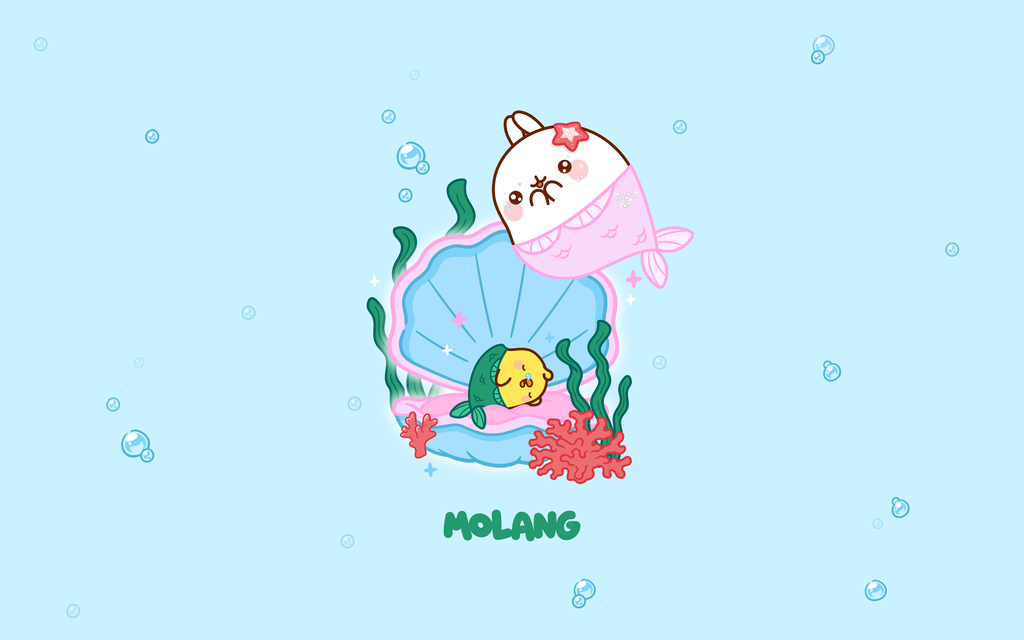 Molang kawaii background: mermaid wallpaper for desktop
