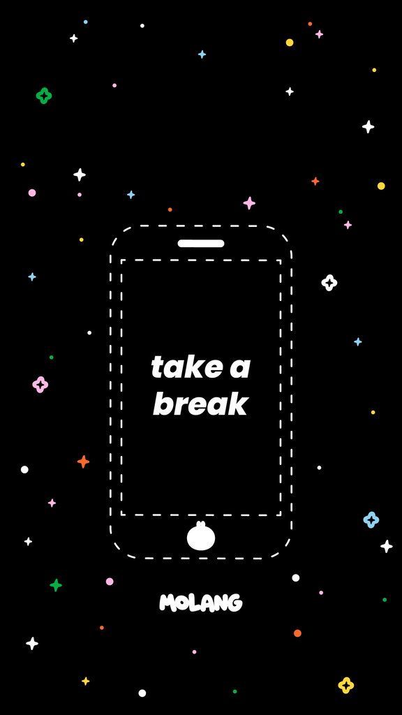Molang kawaii background: take a break wallpaper for phone