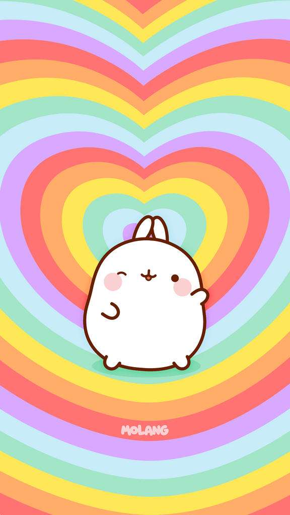 Molang kawaii background: 2nd rainbow wallpaper for phone
