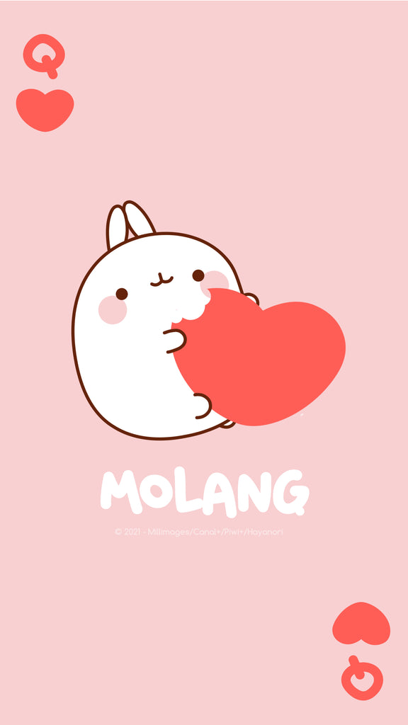 Molang kawaii background: queen card wallpaper for phone