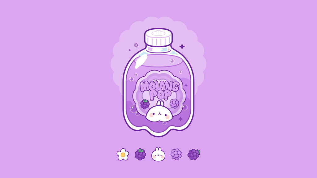 Molang pink Drink  Wallpaper 