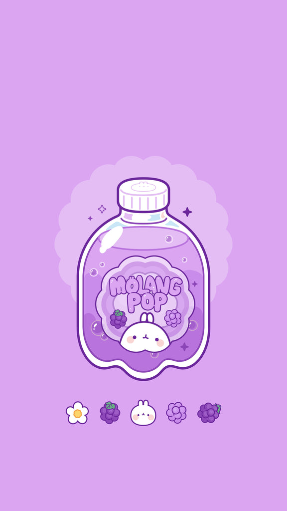 Molang kawaii background: raspberry wallpaper for phone