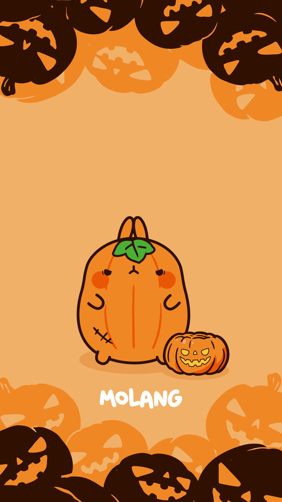 Molang kawaii background: pumpkin wallpaper for phone
