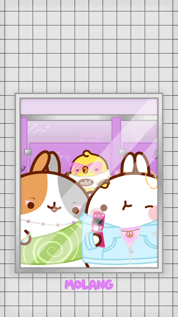 Molang kawaii background: selfie wallpaper for phone