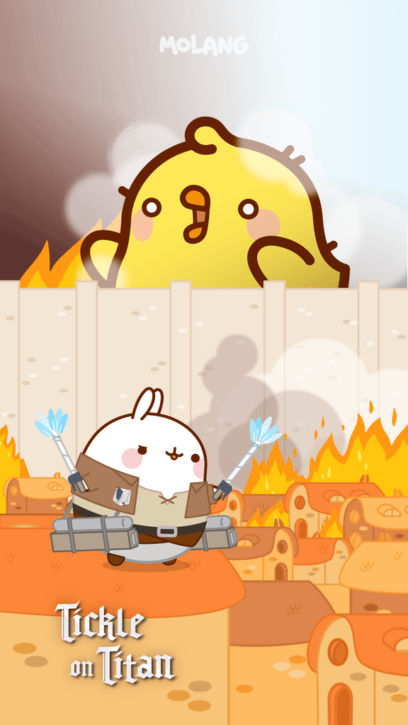 Molang kawaii background: Attack on Titan wallpaper for phone